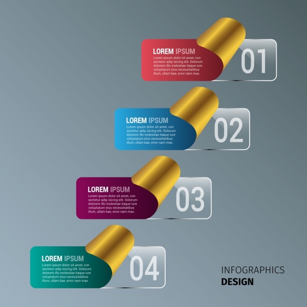 infographic modello design golden curvo carta stile