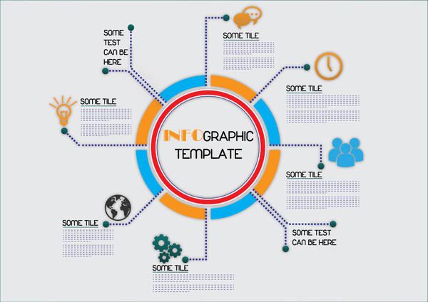 design de modelo infográfico com ilustração de círculo