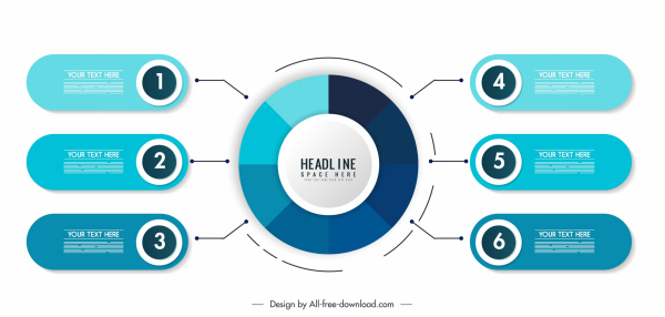 инфографика шаблон современный синий плоский декор