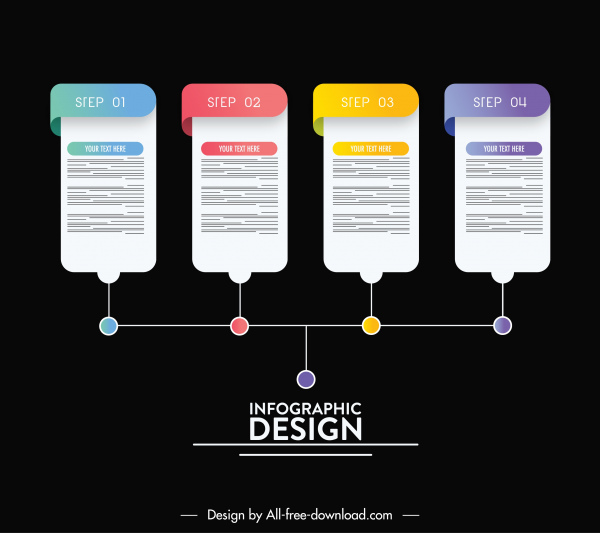 инфографический шаблон современного контрастного дизайна эскиза