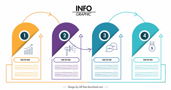 template Infografis bentuk stiker vertikal desain modern