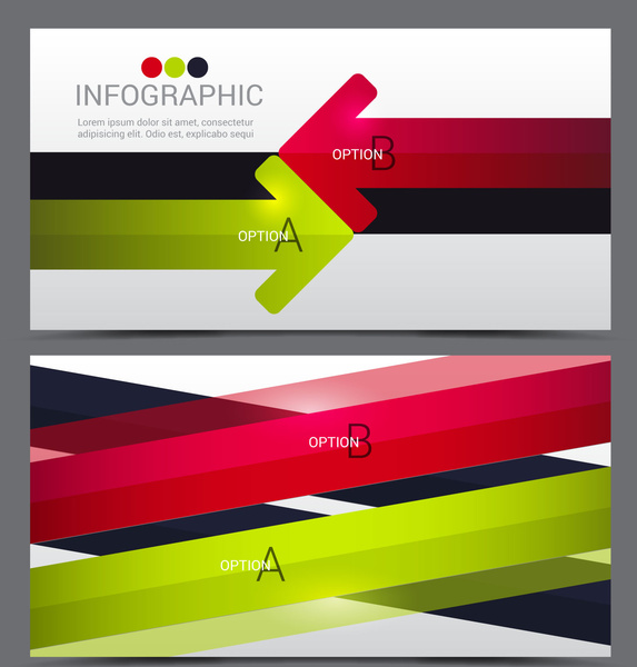 infographic template dengan latar belakang warna-warni Panah
