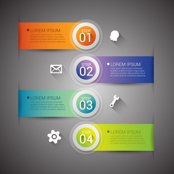 Infografik-Vektor-Design mit Kreisen und horizontale Banner