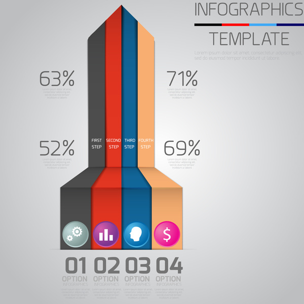 Infografis template untuk proyek bisnis