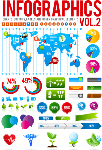 Infografiken mit Wirtschaft Elemente Vektorgrafiken