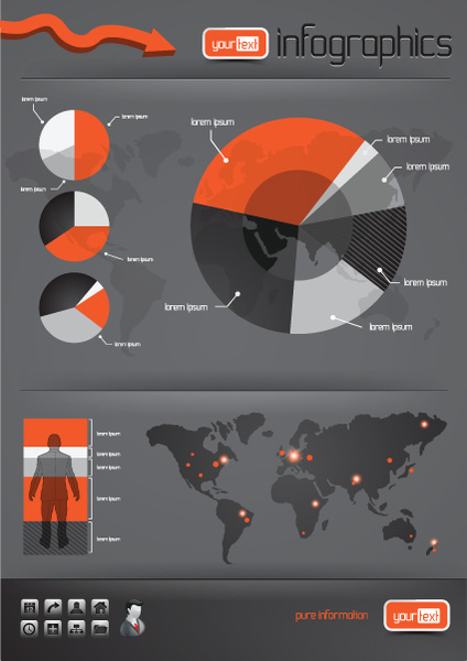 Infographics con elementi di economia grafica vettoriale