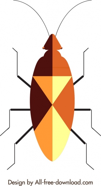 곤충 배경 딱정벌레 아이콘 근접 기하학적 디자인