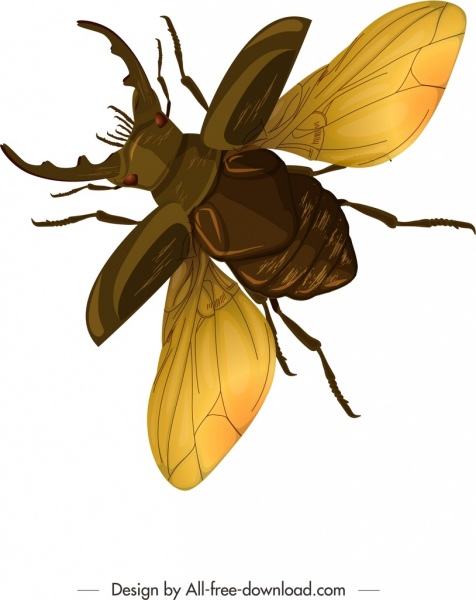 latar belakang serangga bug ikon desain berwarna modern