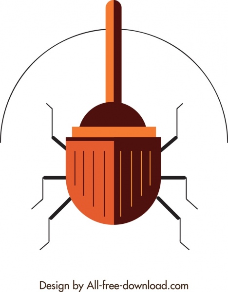 симметричный геометрический дизайн иконок ошибка насекомых фон