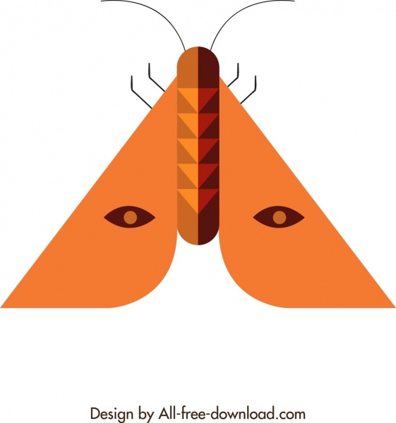 ออกแบบพื้นหลังแมลงผีเสื้อไอคอนสามเหลี่ยมทางเรขาคณิต