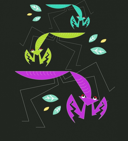 serangga latar belakang gelap desain belalang ikon