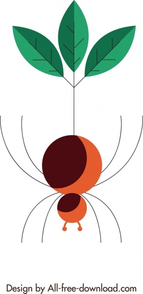 inseto fundo ícone aranha redondas design folha decoração