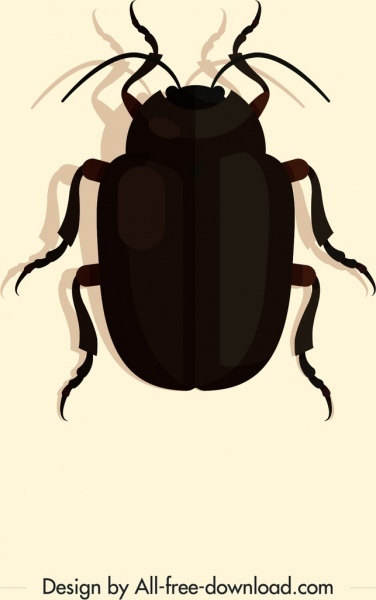 icône d'insecte sombre 3d conception