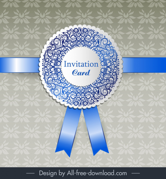 tarjeta de la invitación plantilla brillante cinta elegante decoración floral
