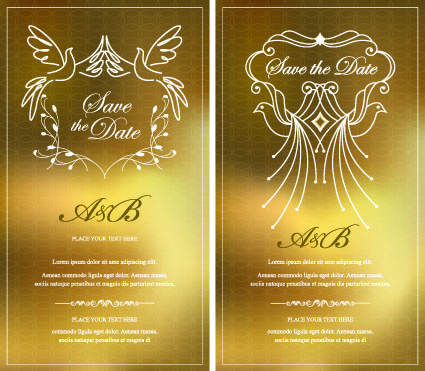 gráficos de vetor de desenho de cartão de convite ouro