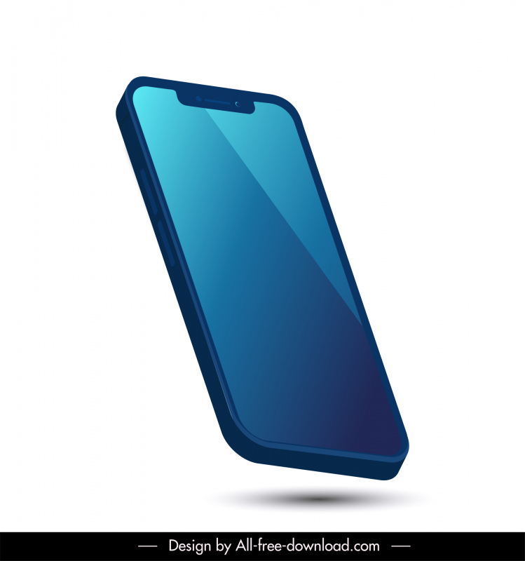 iPhone 13 Smartphone Icono de teléfono Lujo realista Side Sketch
