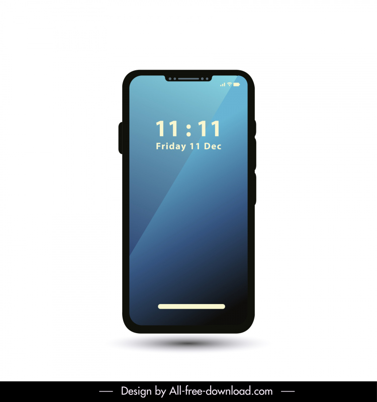 iphone 13 smartphone telefone realista ícone de luxo esboço frontal lateral