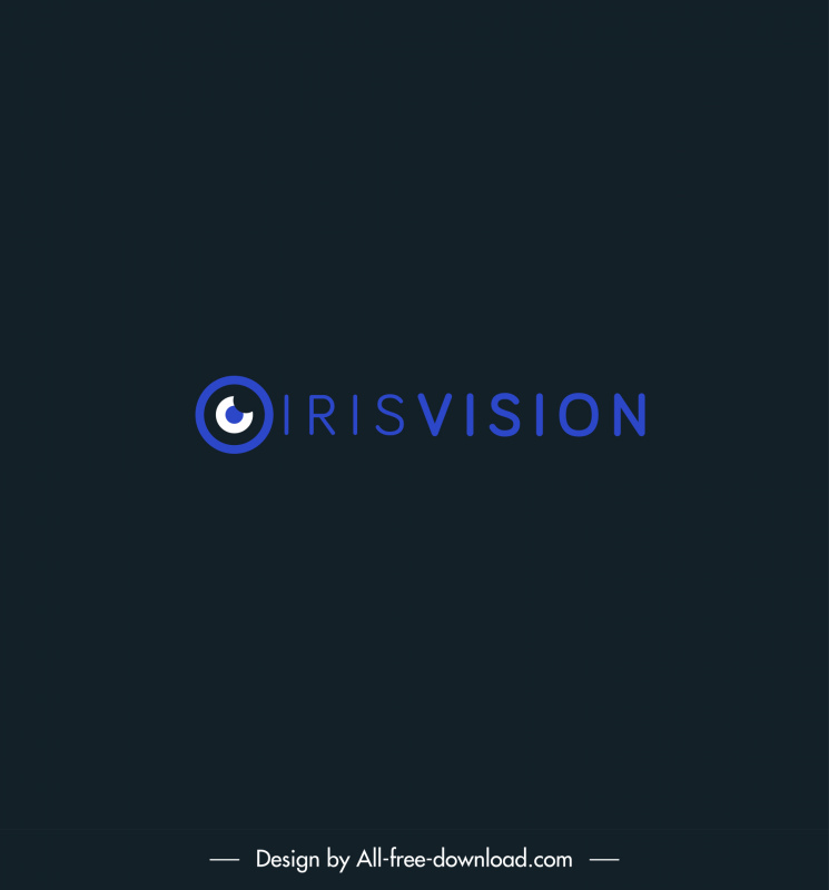 Iris Vision Logo Modèle plat sombre textes cercle croquis