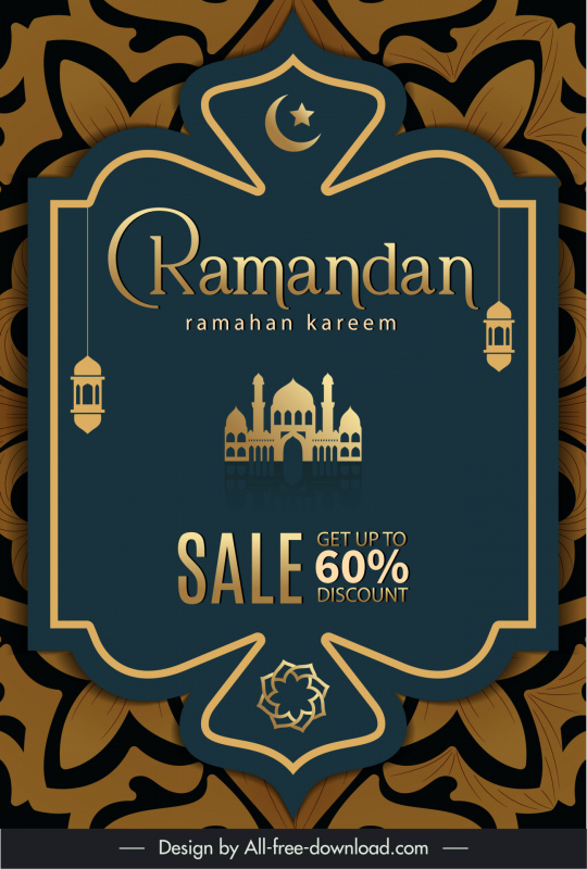 islam venda modelo de cartaz elegante luxo elementos muçulmanos decoração