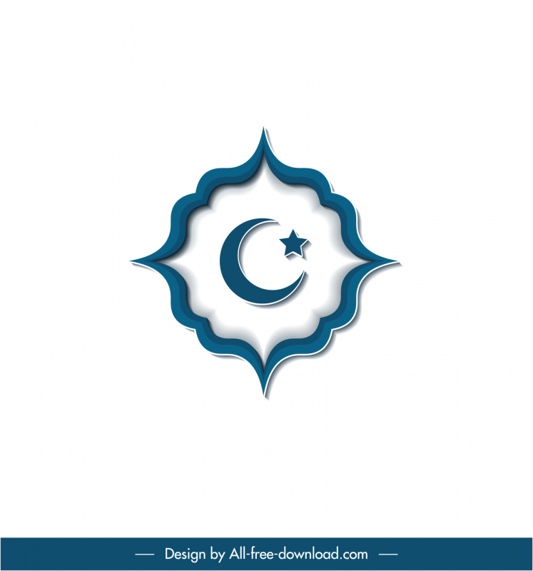 ícone do sinal do islã borda plana simétrica crescente esboço inicial