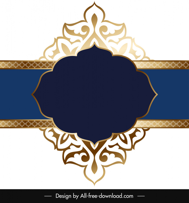 islamisches arabisches Etikett Rahmen Rahmen Dekorvorlage Luxus elegantes goldenes Ornament