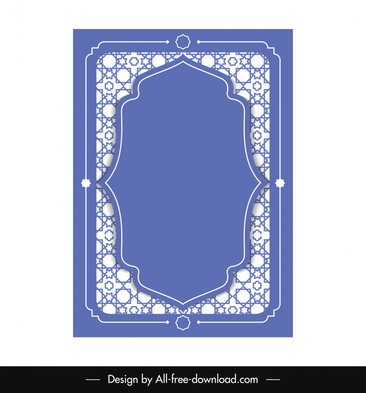 Template batas Islami dekorasi pola bunga geometris yang elegan