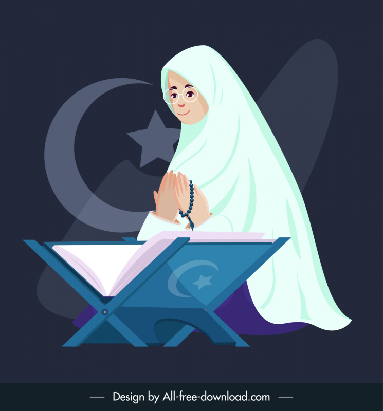  Ikon doa Islami Buku Tulisan Bintang Bulan Sabit Sketsa Kartun