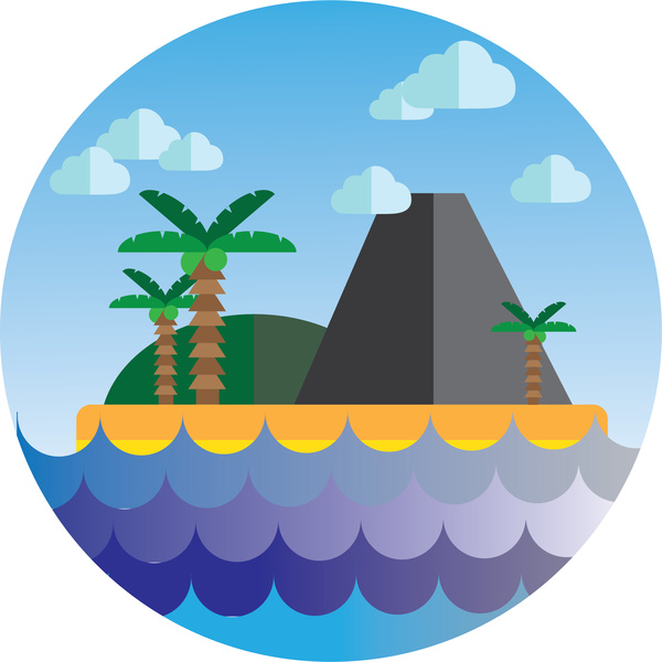 Island Cartoon Icon