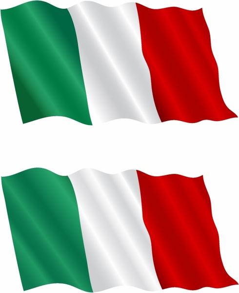 イタリアの国旗が風になびいて