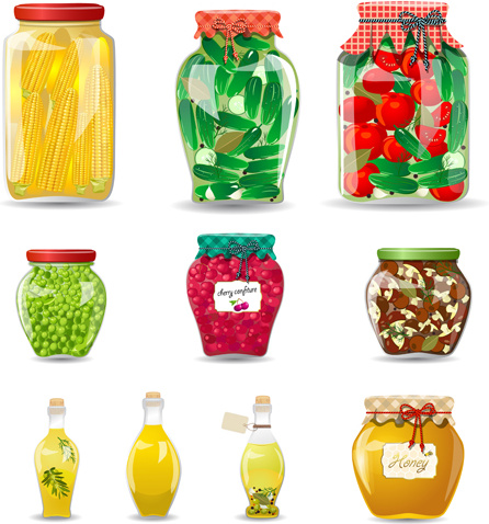 Jam And Jar Vector Set Jam And Jar Vector Set