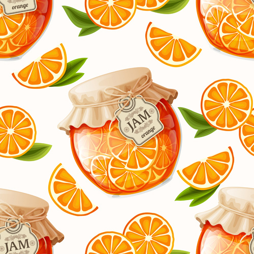 Jam Glass Jar Seamless Pattern Vector Jam Glass Jar Seamless Pattern Vector