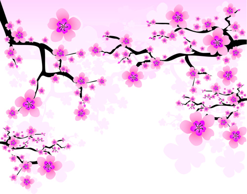 Japan Cherry Blossoms Free Vector -3