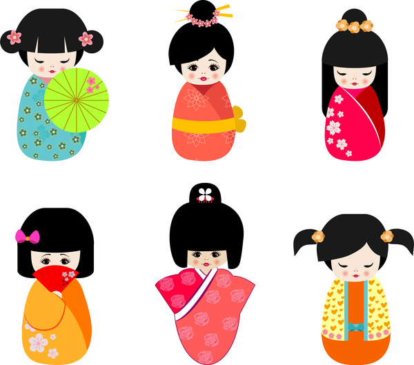 Ensemble de poupées culturelles japonaises
