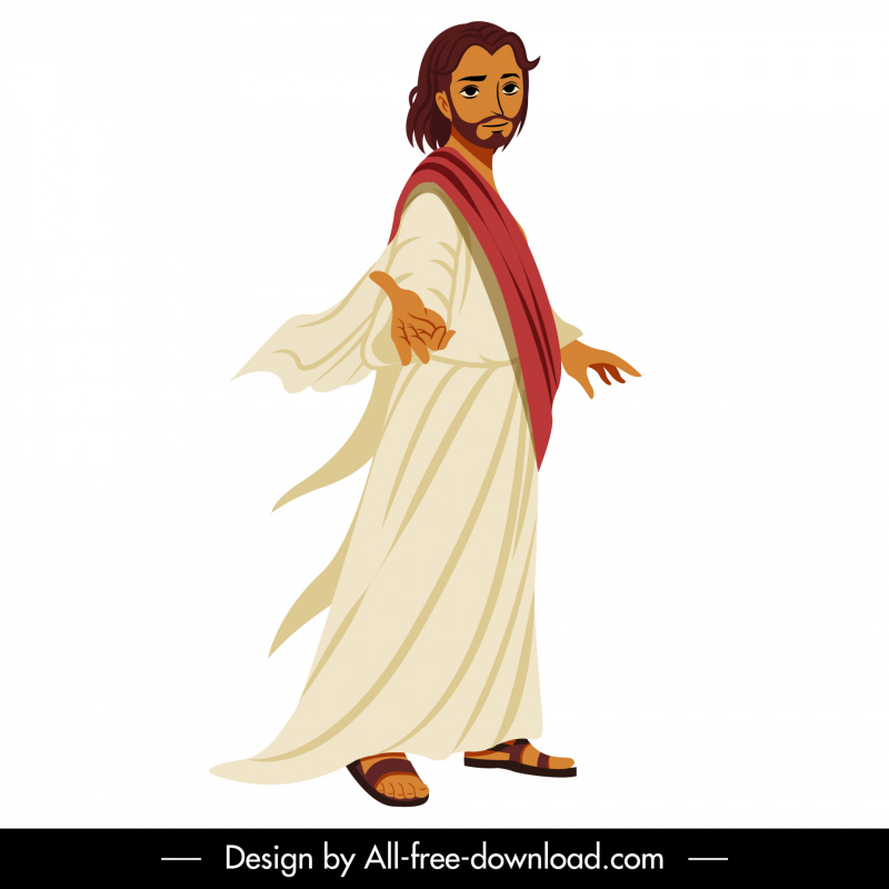 jesus cristo ícone desenho animado esboço -2
