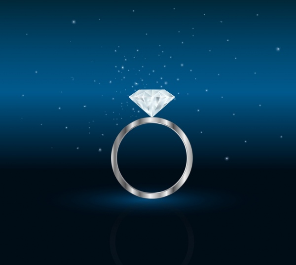 珠宝广告钻石戒指图标暗背景