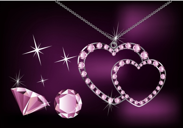 珠寶廣告背景閃亮紫色裝潢鑽石圖標