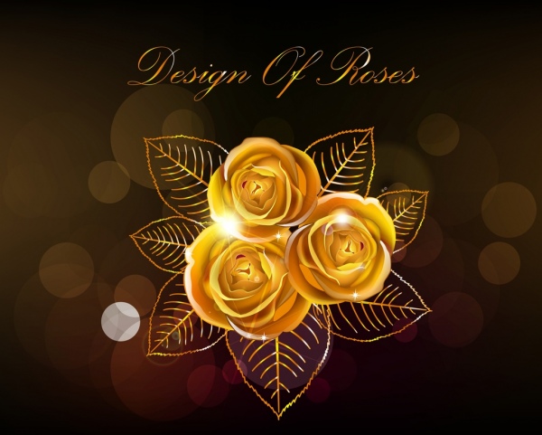 perhiasan latar belakang ornamen mawar emas gelap latar belakang