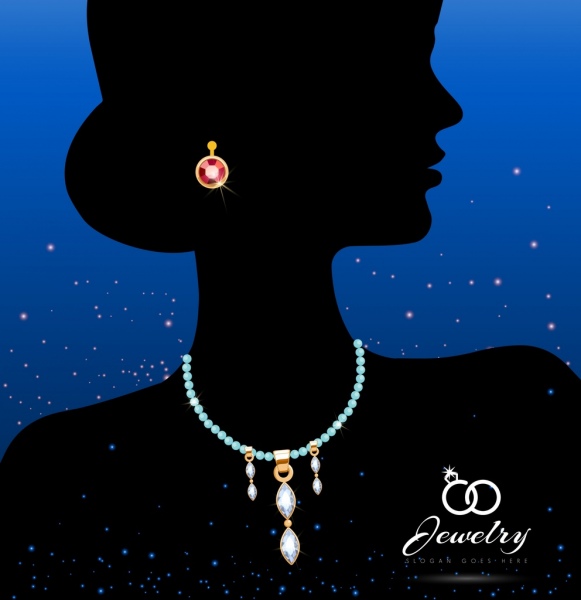 رمز مجوهرات حلية امرأة ظلية
