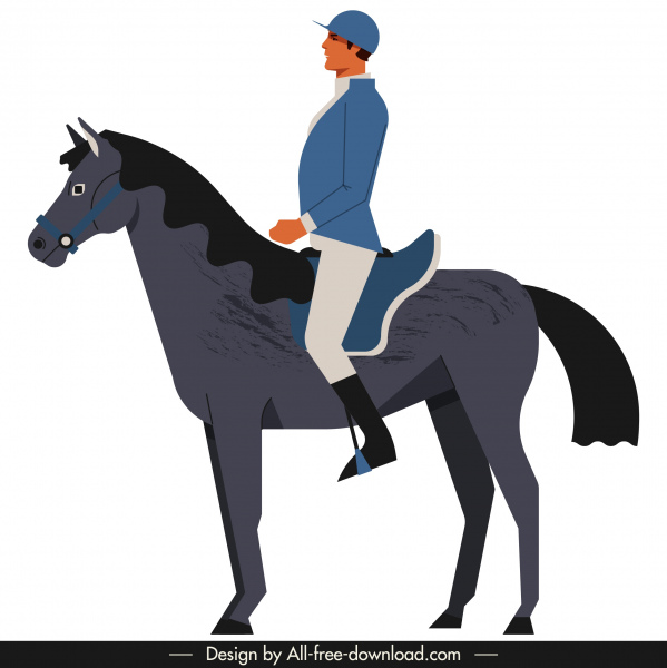 Jockey Symbol farbigen Cartoon Skizze