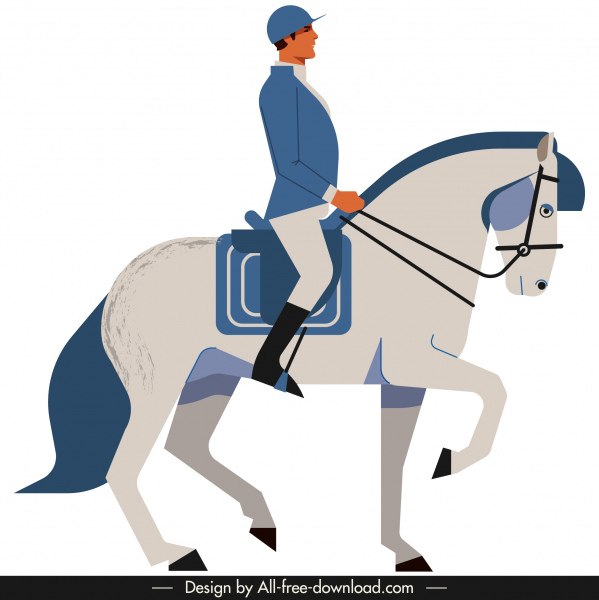 Jockey-Symbol farbig Cartoon Skizze klassisches design