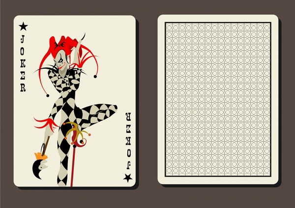Joker Playing Card vector ilustración con dos lados