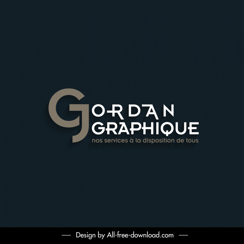 jordan graphique logo template elegan datar kontras teks dekorasi