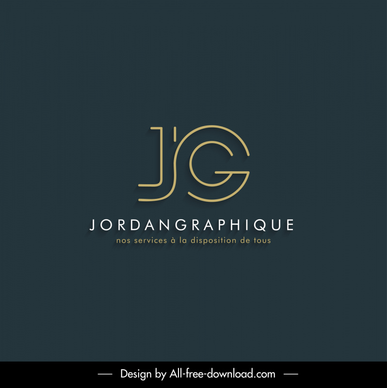 jordan graphique logotipo modelo elegante plano moderno textos esboço
