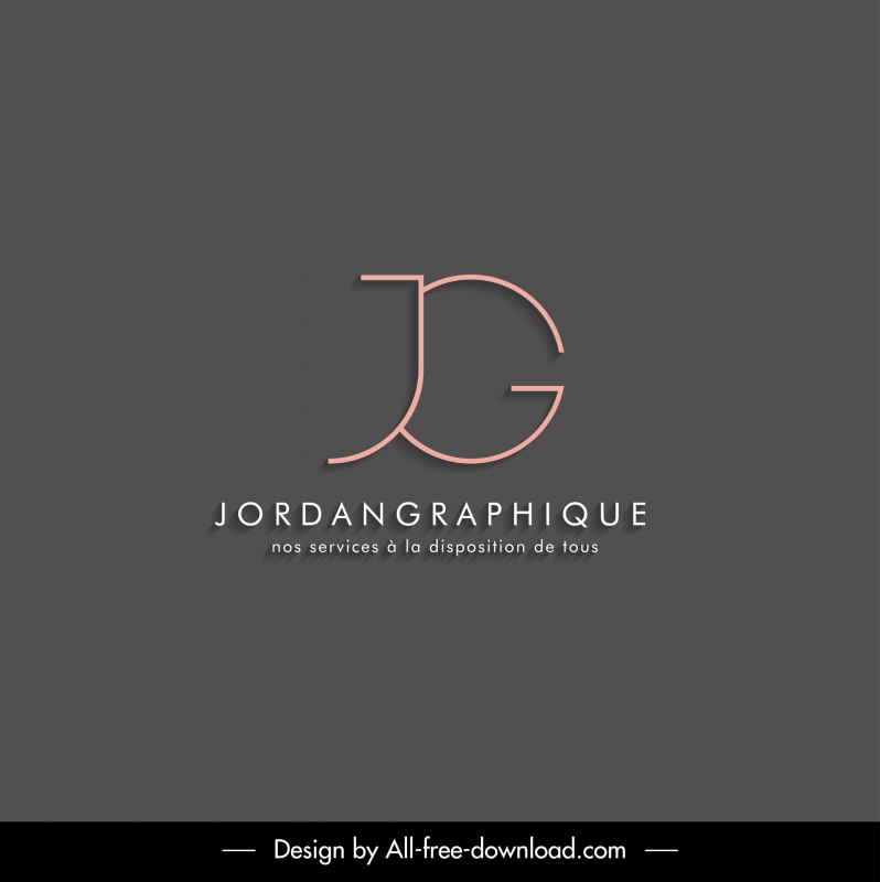 jordan graphique logotype plat textes simples contour