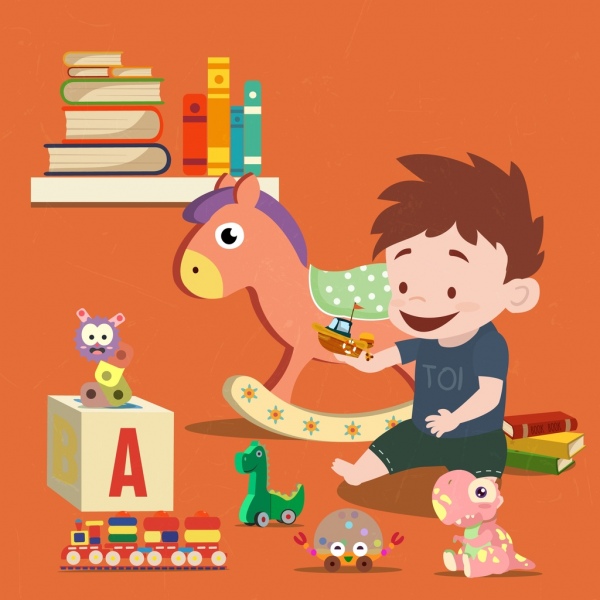 радостное мальчика рисунок игрушки иконы мультфильм дизайн