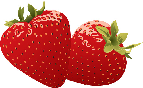 Juicy Fresh Strawberries Set Vector 4