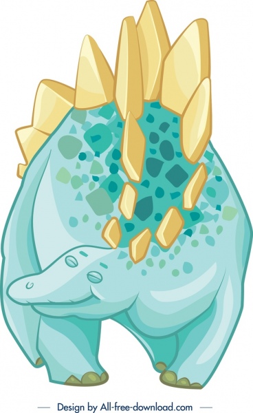 esboço de desenho animado colorido lindo ícone animal Jurássico
