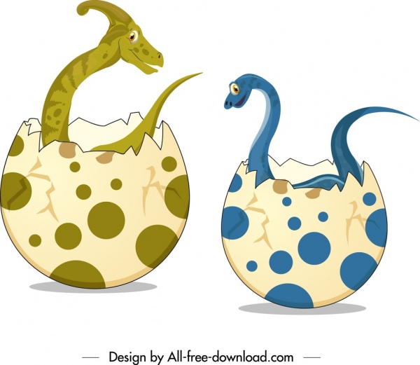 diseño de dibujos animados iconos de huevos de dinosaurios de Jurassic fondo