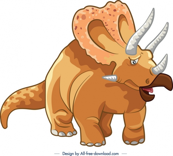 Jurajski tło triceraptor dinozaur ikona kolorowy kreskówka