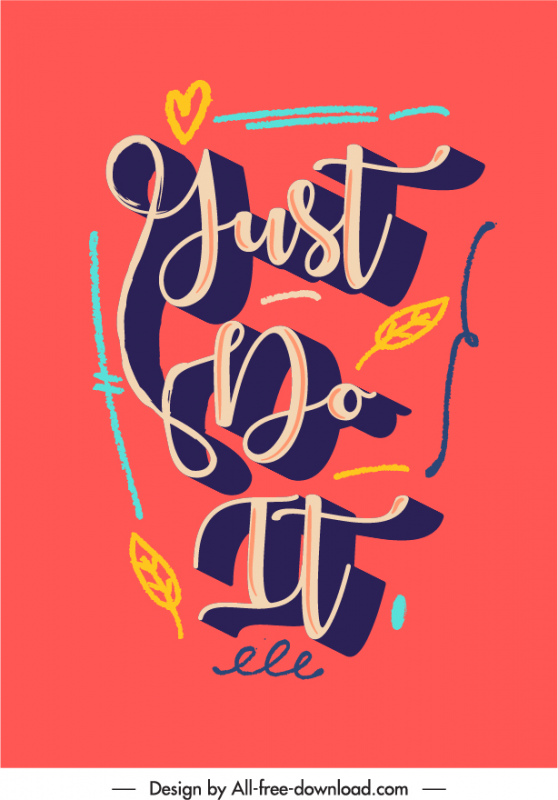 Just Do It Zitat Dynamische 3D-Texte Typografie Poster